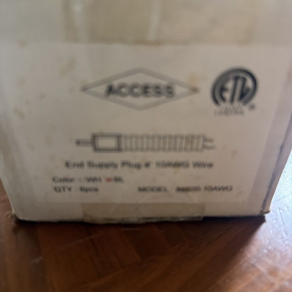 Lot of 4 Access Lighting 88600-10AWG End Supply Plug 4 ft 10AWG Black NEW